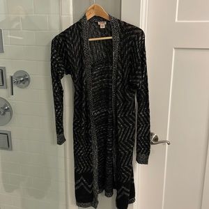 Long black cardigan